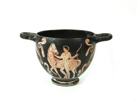 SKYPHOS APULO A FIGURE ROSSE DATAZIONE: inizi IV sec. a.C. MATERIA E TECNICA:...