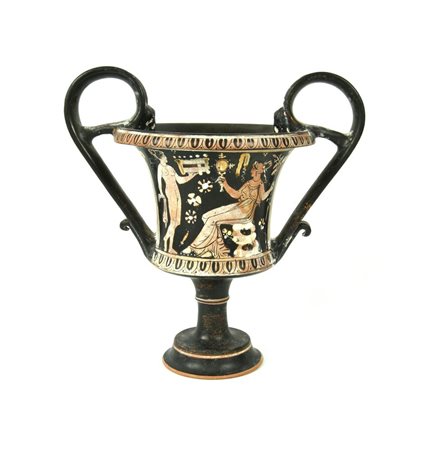 KANTHAROS APULO A FIGURE ROSSE DATAZIONE: ultimo quarto IV sec. a.C. MATERIA...