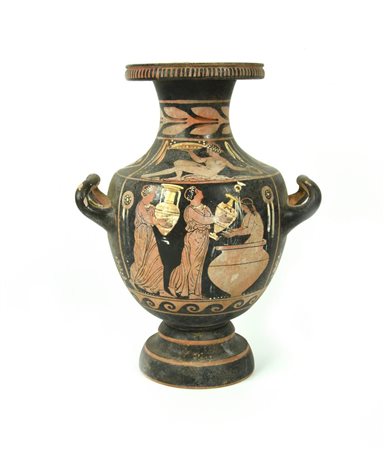HYDRIA CAMPANA A FIGURE ROSSE DATAZIONE: 350-320 a. C. MATERIA E TECNICA:...