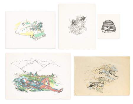 ATTILIO FORGIOLI (1933) - Lotto unico di 5 opere grafiche