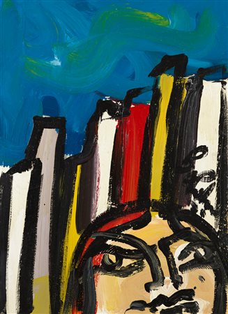 GUSTAVO BOLDRINI (1927-1988) - Senza Titolo (Uomo a Milano), 1973