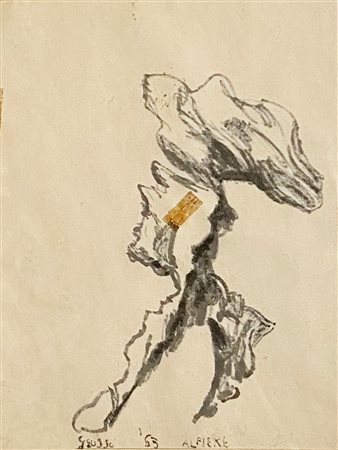 GROSSO LUIGI Milano (MI) 1913 Alfiere 1963 Tecnica mista su carta 30,00x20,00...