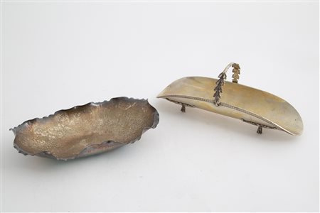 Two 800 silver bread boxes, gr. 480 ca. 20th c.