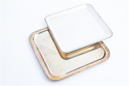 Two 800 silver trays, gr. 1570 ca. 20th century