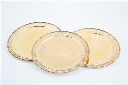 Three silver plates, gr. 1850 ca. MIRACOLI Milano