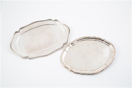 Two silver trays, gr. 1895 ca. Early 20th c.