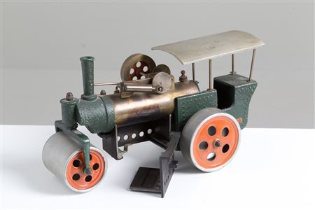 Road steamroller in metal sheet and brass GISEA