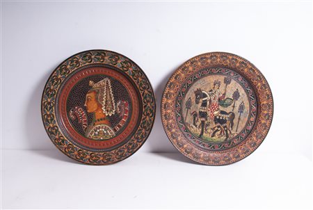 Two terracotta plates. MONTOPOLI ITALIA. Early 20th c