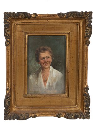 Oil on board. Early 20th century