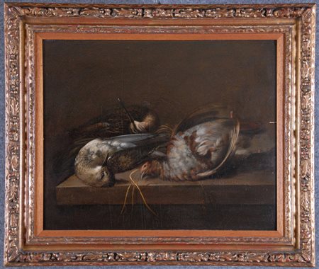 Oil painting on canvas in a frame. 18th century