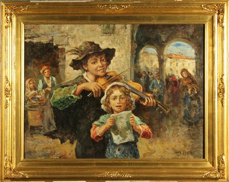 Oil painting on canvas. BASILE. 20th century