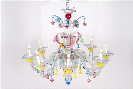 Ca' Rezzonico chandelier in Murano glass. 20th c