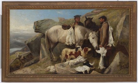Oil panting on canvas in a frame. 19th century