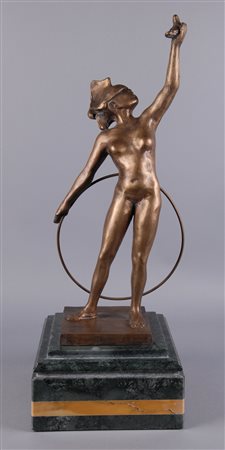 UGO ATTARDI. Bronze sculpture on a marble base 