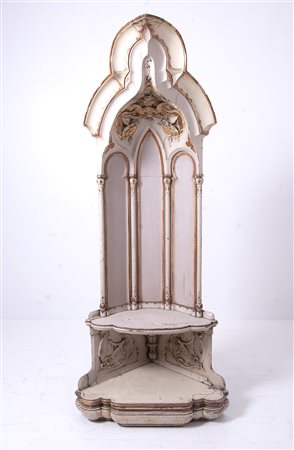 Wooden corner cupboard. 19th century