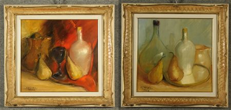 NAPOLEONE SANCIATI Two oil paintings on hardboard