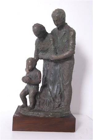 ANNA MARIA FERRARI. Terracotta sculpture. Signed