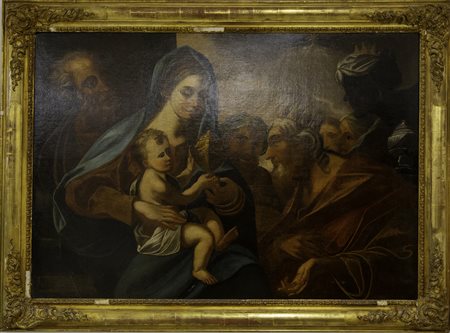 Oil painting on canvas in a frame. 17th century