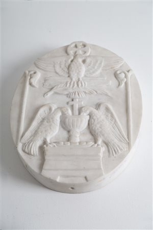 Carrara marble medallion. 17th century