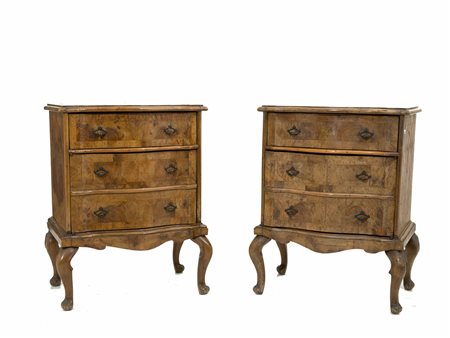 Two night tables in wood. 18th century style