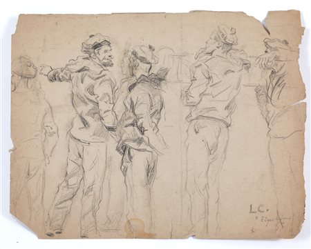 Pencil drawing on paper. LC. 20th century