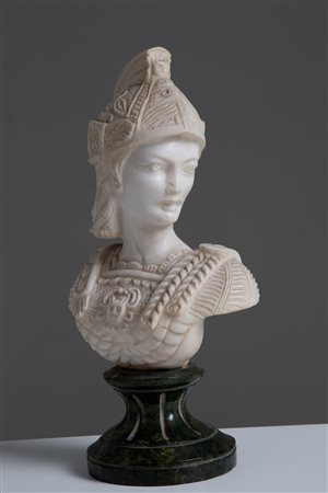 Carrara and Verde Alpi marble sculpture. 20th c