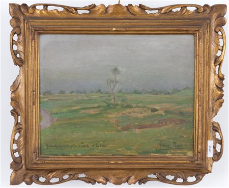 PIERO FORNARI. Oil painting on cardboard. 1924