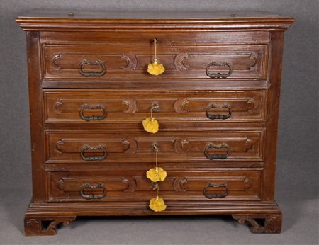 Wooden piece of furniture with drawer. 17th c