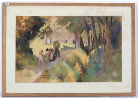 Pastel painting on paper. P. ALLOUARD. 20th c