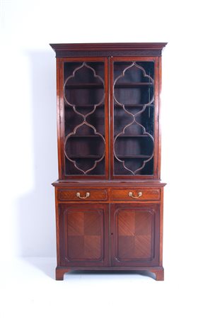 Wooden cupboard with showcase. England. 19th c