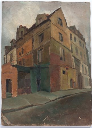 Oil painting on cardboard. Signed. 20th century