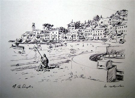 F. DE ANGELIS. Drawing on paper. Signed