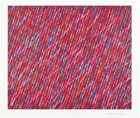 Piero Dorazio “Incroci fondo rosso” 1993
