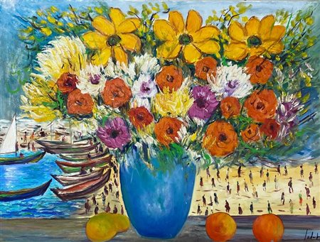 Antonio Ialenti “Fiori con marina” 2004