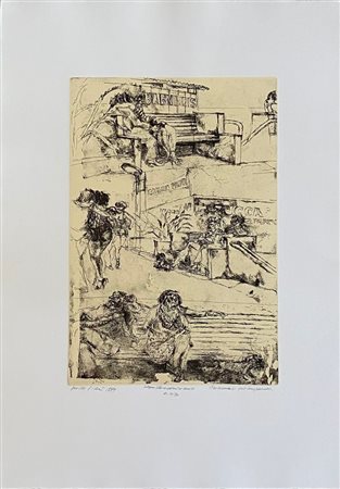 Walter Piacesi “Tre momenti nel lungomare” 1989