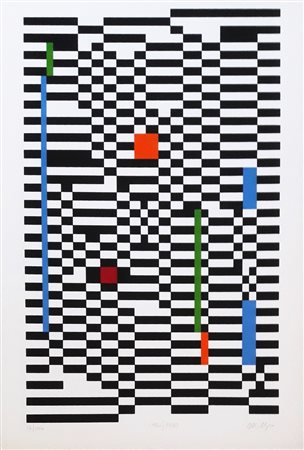 NIGRO MARIO Pistoia 1917-Livorno 1992 “Progetto per un pannello a scacchi bianchi e neri” 