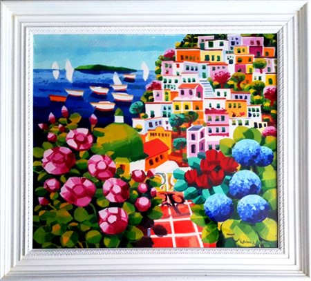 FACCINCANI  ATHOS Peschiera del Garda 1951 “Balcone a Positano"