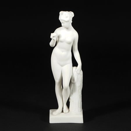 Scultura in biscuit raffigurante Venere. XX secolo, marca scudo in blu (forse...