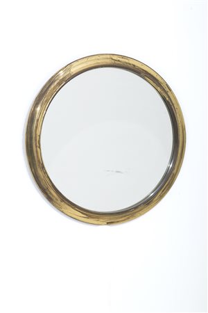 AUGUSTO SAVINI for POZZI. Round Mirror in Brass 