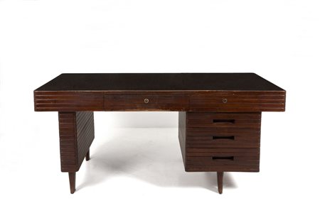GIO PONTI (Attr). Wooden desk. 1950s