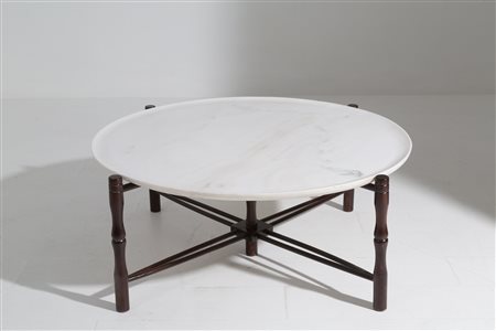 GIUSEPPE SCAPINELLI. Wooden and marble table. 50s