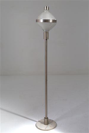 BBPR. Steel, glass and marble floor lamp. 60s