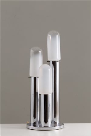 Murano glass and metal table lamp. 1970s