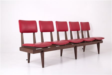 AUGUSTO BOZZI (Attr). Wooden bench. 1950s