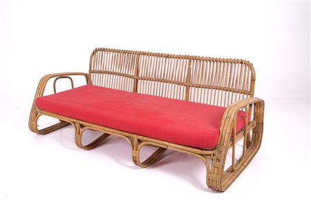 PAUL FRANKL (Attr). Bamboo sofa. USA. 1950s