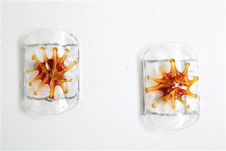 Two Murano glass sconces. MAZZEGA