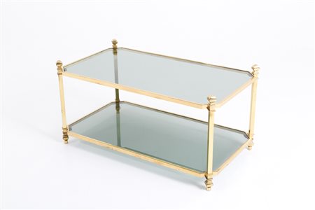 Brass and glass Hollywood Regency table. 1960-70s