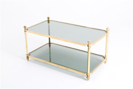 Brass and glass Hollywood Regency table. 1960-70s