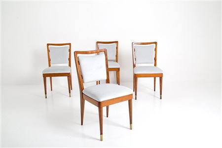 GIO PONTI. Four unique wooden chairs. 1930-40s