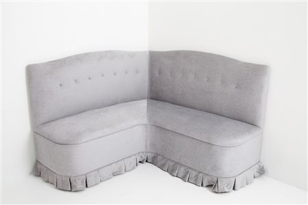 GIO PONTI. Angular velvet sofa. 1930s